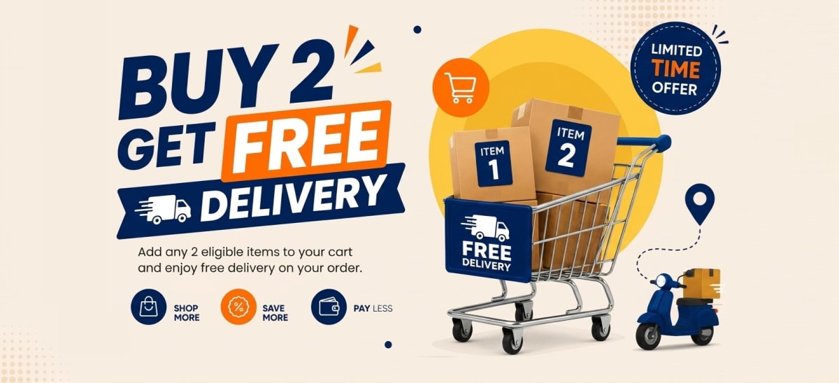 Buy 2 Get Free Delivery