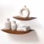2 Piece Boat Shaped Solid Wood Floating Shelves