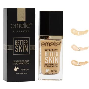 Emelie Cosmetics Better Skin Foundation – Lightweight, Hydrating Liquid Makeup with Natural Finish & Buildable Coverage for Smooth, Flawless, Radiant Skin