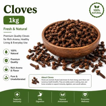 Top Quality Clove 1kg Whole Laung Fresh & Aromatic Premium Spice for Biryani Tea Curry & Spice Mixes Strong Flavor Traditional Cooking Daily Kitchen Essential