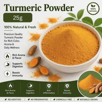 Fresh Haldi Powder 25g Pure Turmeric for Cooking, Curry & Daily Use Rich Golden Color & Strong Aroma Traditional Spice for Healthy Recipes Kitchen Essential
