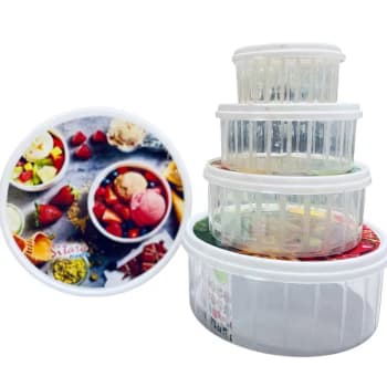 Kitchen Storage Bowl Set 4 PCS Airtight Food Containers with Lids BPA-Free Plastic Stackable Bowls for Fridge Storage Meal Prep Kitchen Organizer Set