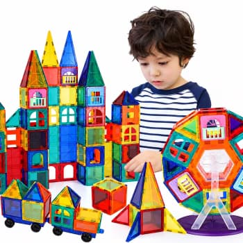Stacking Toys Color Tiles for Kids, Colorful Educational Building and Sorting Toy Set, 3D Construction Magnetic Building Tiles & Blocks Set