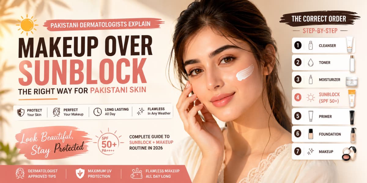 Pakistani Dermatologists Say You've Been Layering Makeup Over Sunblock Wrong — Here's the Fix