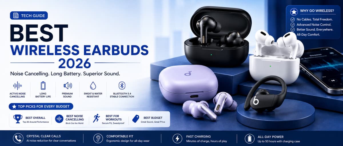 Best Wireless Earbuds 2026: Noise Cancelling, Long Battery & Budget Picks